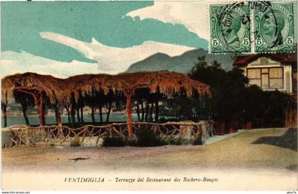 CPA VENTIMIGLIA Terrazze del Restaurant des Rochers Rouges ITALY (530963)