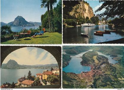 Italie - LAGO di LUGANO - Lot de 4 CP
