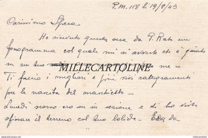 MATERA: Il giovane Spera di matera è di stanza in Croazia ...P.M. 118 / 1943