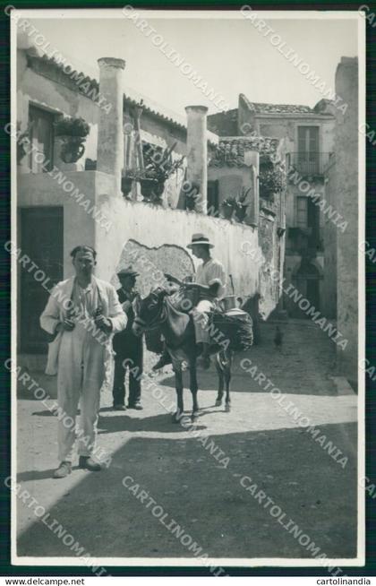 Messina Taormina Costumi Uomini con Asino Foto cartolina MX0975