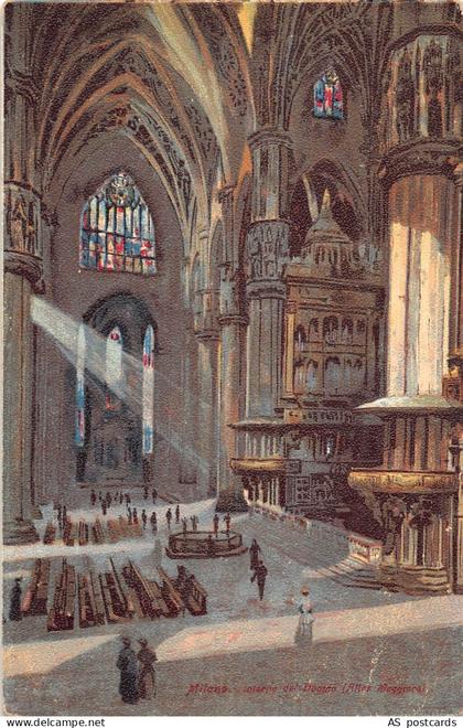 B652 Italy Milan Milano Cathedral Interior vintage postcard