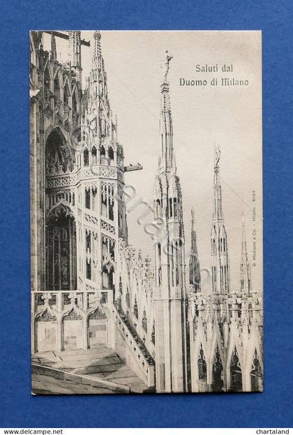 Cartolina Milano - Saluti dal Duomo di Milano - 1913