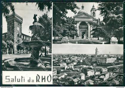 Milano Rho Saluti da ANGOLINO SCOLLATO Foto FG cartolina ZKM9090