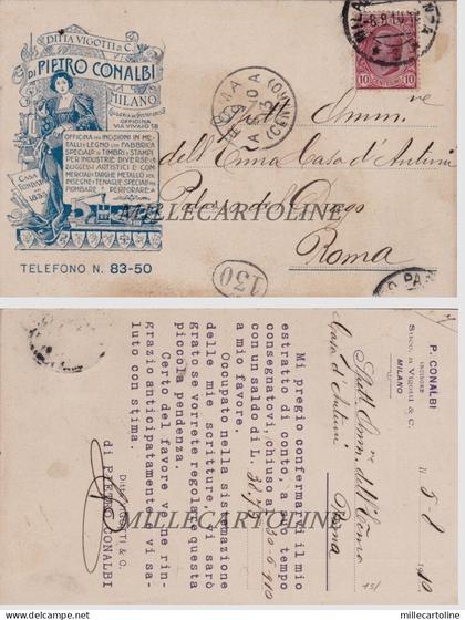 MILANO: testatina Illustrata Ditta Vigotti - Milano/ incisioni Timbri  stampi...