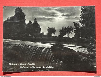 Cartolina - Milano - Parco Lambro - Notturno alle porte di Milano - 1957