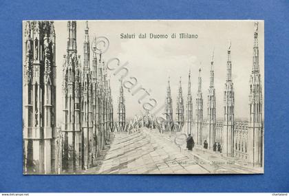 Cartolina Milano - Saluti dal Duomo di Milano - 1910 ca.
