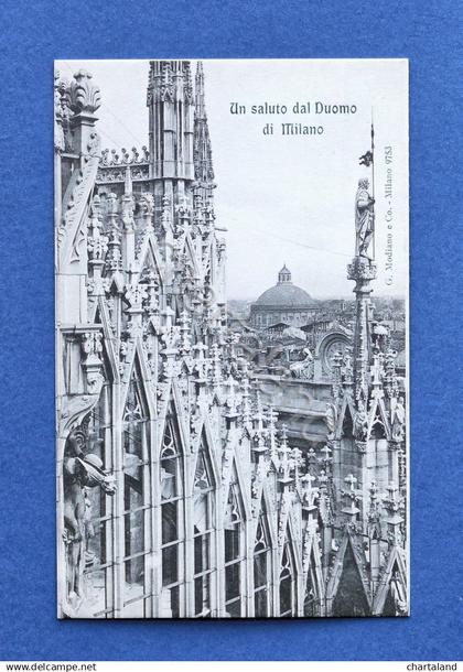 Cartolina Milano - Un saluto dal Duomo di Milano - 1910 ca.
