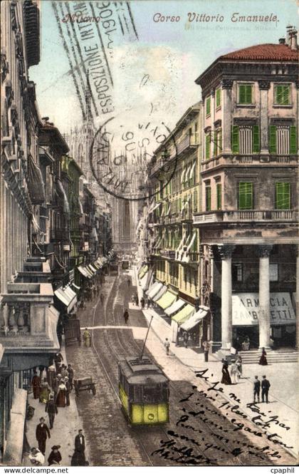 Italia - Italie - Italy - Milano - Milan - Corso Vittorio Emanuele - tramway - CPA