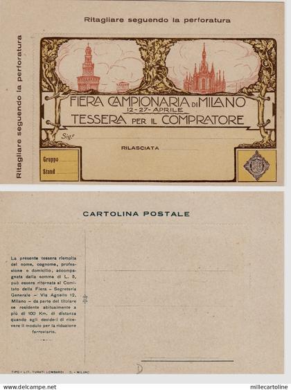 #MILANO: CART. TESSERA PER IL COMPRATORE FIERA DI MILANO (da ritagliare)