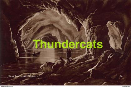 CPA CARTE DE PHOTO ITALY ITALIA NAPOLI NEAPEL NAPELS LA GROTTA AZZURRA A CAPRI