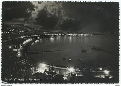 Naples at Night, Vintage PC, Naples Landscape, Naples Italy