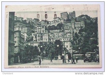 Cartolina Napoli - Piazza Amedeo e Hotel Berlino's 1936