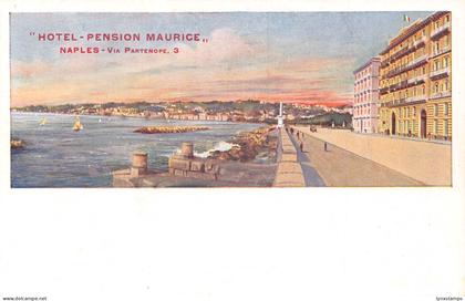 Italy Hotel Pension Maurice Naples Napoli vintage postcard