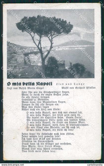 Napoli Città Golfo Napoli Poesia O mia Bella Napoli PIEGA cartolina MX6177