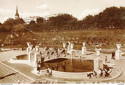 Cartolina - Novara - La Vasca al Parco dei Bambini - 1941