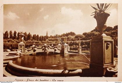 Cartolina - Novara - Parco dei Bambini - La Vasca - 1944