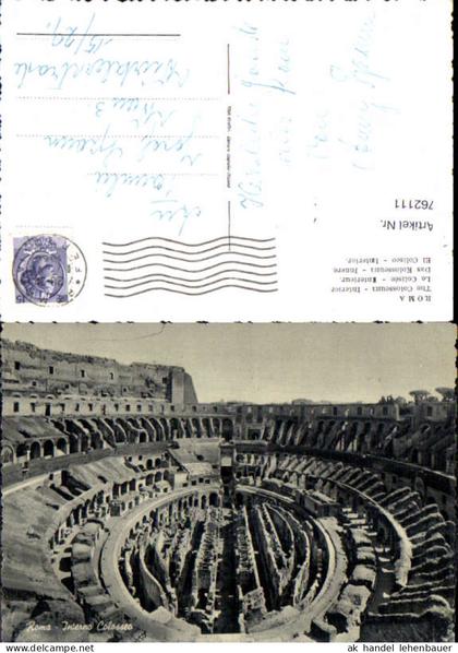 762111 Rom Kolosseum Innenansicht Rom Italy