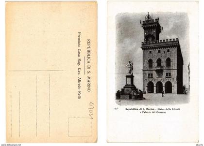 CPA Rep.di S.Marino Statua della Liberta e Palazzo . ITALY (546424)