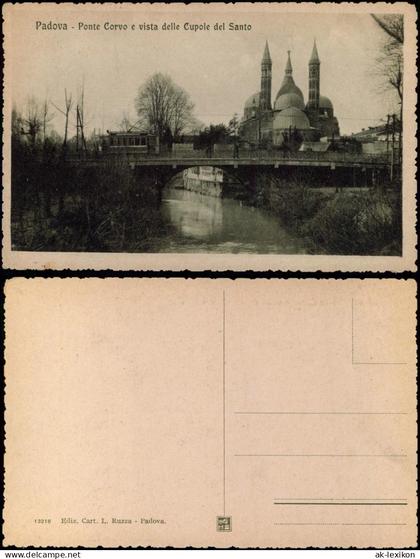 Padua Padova Padova Ponte Corvo e vista delle Cupole del Santo 1928