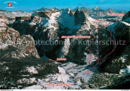 Wolkenstein Groeden Fliegeraufnahme