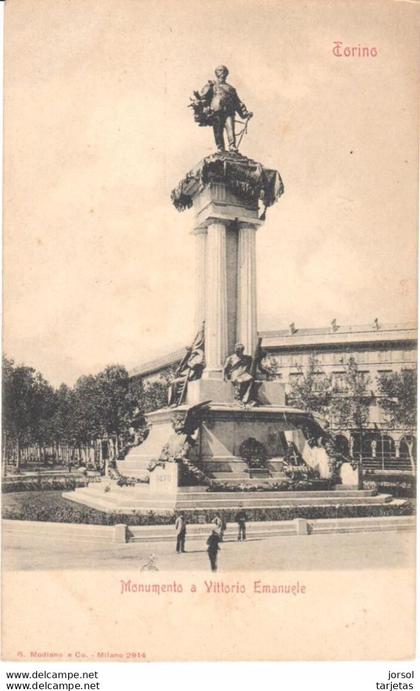 POSTAL   TURIN  -ITALIA  -MONUMENTO A VITTORIO EMANUELE