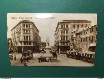 Cartolina Padova - Piazza Garibaldi - Tranvia Padova Venezia - Replica 1950 ca
