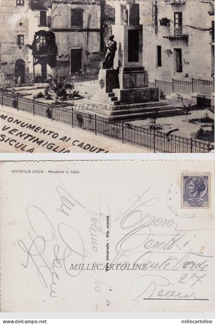 VENTIMIGLIA SICILIA: Monumento ai Caduti   1960