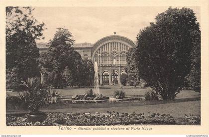 [-10%] ITALIE - Torino - Giardini pubblici e stazione di Porta Nuova - Carte Postale Ancienne