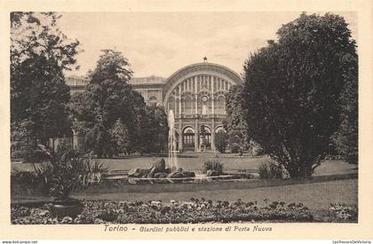 [-5%] ITALIE - Torino - Giardini pubblici e stazione di Porta Nuova - Carte Postale Ancienne