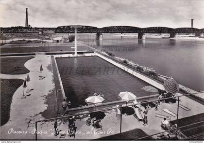 PIACENZA - Piscina "Nino Bixio", sul Fiume Po, Cartolina