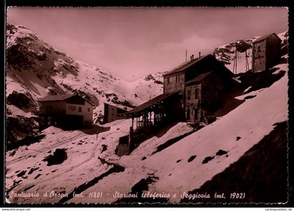 Cartolina Oropa, Stazioni teleferica e seggiovia