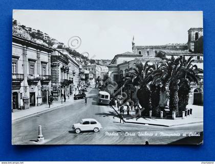 Cartolina Modica - Corso Umberto e Monumento ai Caduti - 1960