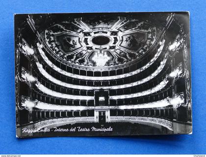 Cartolina Reggio Emilia - Intreno del Teatro Municipale - 1958