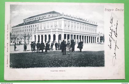 Cartolina - Reggio Emilia - Teatro Regio - 1900 ca.
