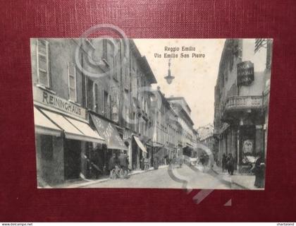 Cartolina Reggio Emilia - Via Emilia - San Pietro - 1920 ca
