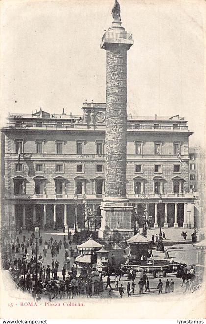 Italy Roma Rome Piazza Colonna Column vintage postcard