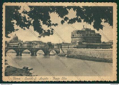 Roma Città Castel Sant'Angelo Ponte Elio PIEGHINA FG cartolina VK2302