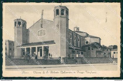 Roma Città Piazza Ungheria Chiesa San Roberto Bellarmino cartolina MX2049