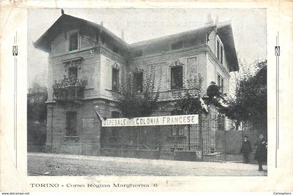 CPA TORINO - CORSO REGINA MARGHERITA - HOPITAL MILITAIRE de la COLONIE FRANCAISE - AVRIL 1918 Ospedale