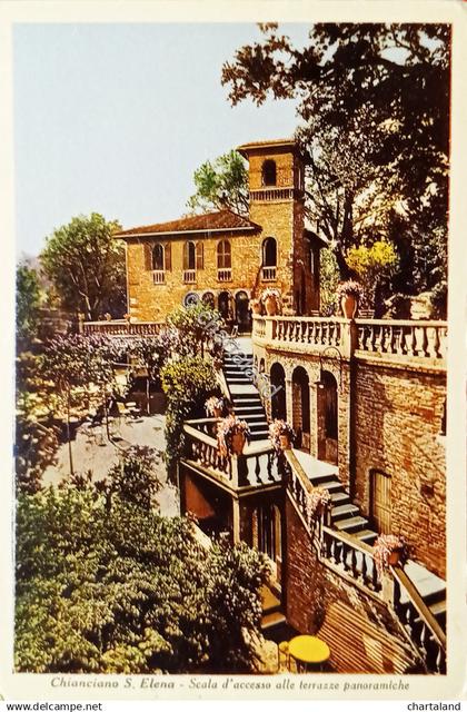 Cartolina - Chianciano S. Elena - Scala di accesso alle Terrazze - 1951
