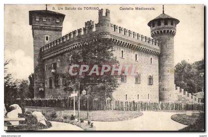 Italia - Italie - Italy Torino - Turin - Un Saluto da Torino - Castello Medioevale - CPA