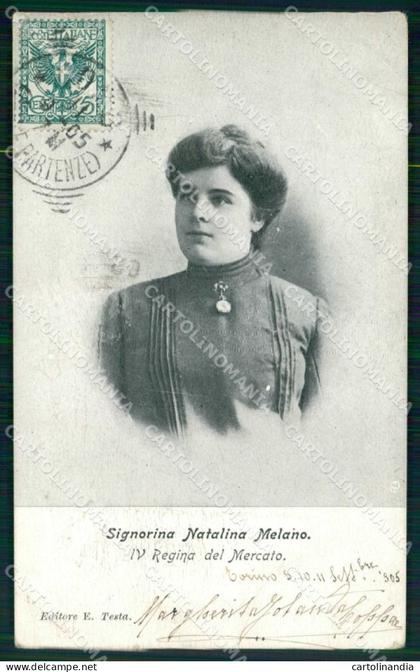Torino Città Signorina Natalina Melano IV Regina Mercato cartolina MZ6628