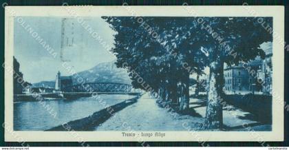 Trento città Lungo Adige mini cartolina QT4919