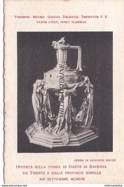 TRIESTE: 1908- Coppa offerta sulla tomba di Dante a Ravenna da Trieste..