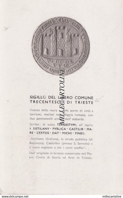 TRIESTE: Sigillo del Libero Comune Trecentesco di Trieste- a  Perugia 1938