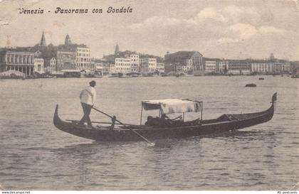Italy 1911 Venezia Venice Panorama con Gondola postcard B789