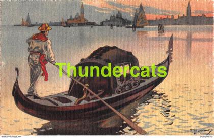 CPA VENISE VENEZIA VENICE ILLUSTRATEUR AQUARELLE LA GONDOLA