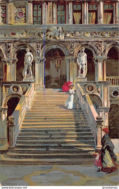 Italy Scalone dei Giganti  Venice Venezia vintage postcard