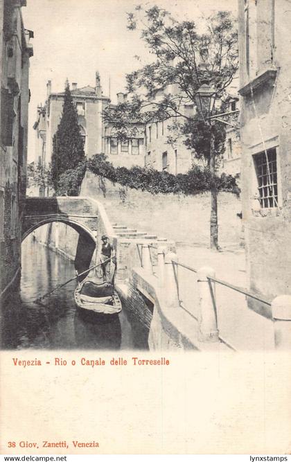 Italy Venice Venezia Rio o Capale delle Torreselle Gondola postcard
