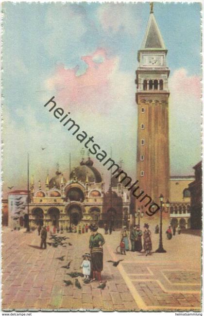 Venezia - Chiesa di S. Marco e Campanile - Verlag A. Srocchi Milano Venezia - Künstlerkarte